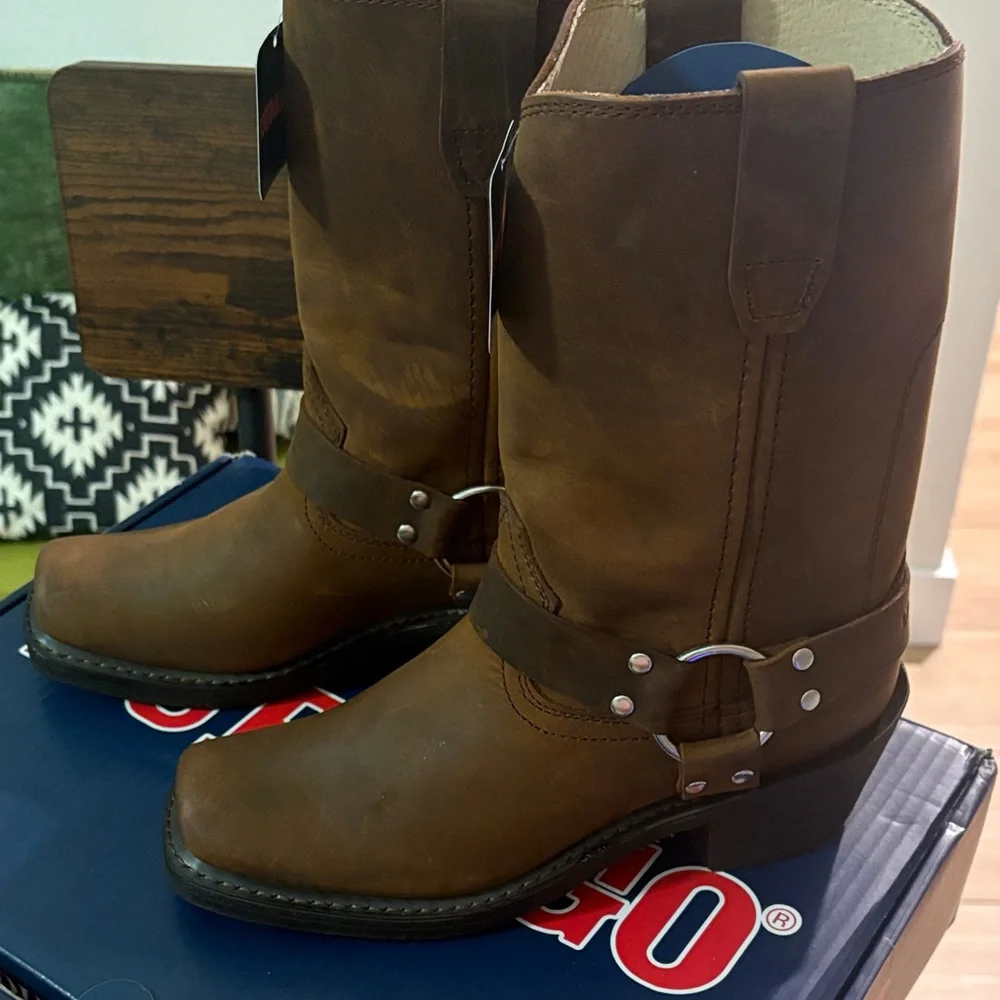 Durango Brown Leather Harness Boots - Picture 4 of 5